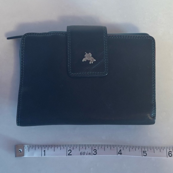 Visconti Black Leather Wallet with Silver Logo - Picture 4 of 4